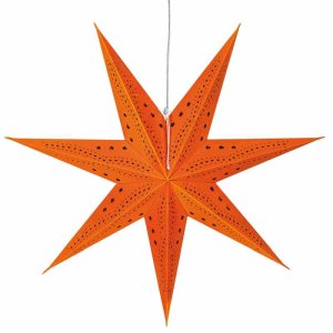 Leuchtstern Weihnachtsstern orange Papier mit Samtüberzug Ø=75cm