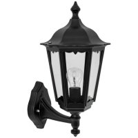 Landa Firenze  Außen Wandleuchte schwarz Flachglas 1 x E27