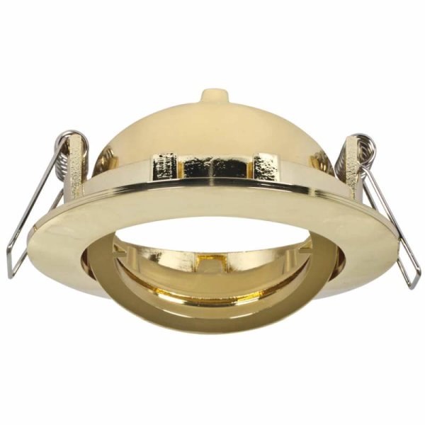 LED Einbaustrahler Goldfarben rund schwenkbar Einbaumaß 68mm