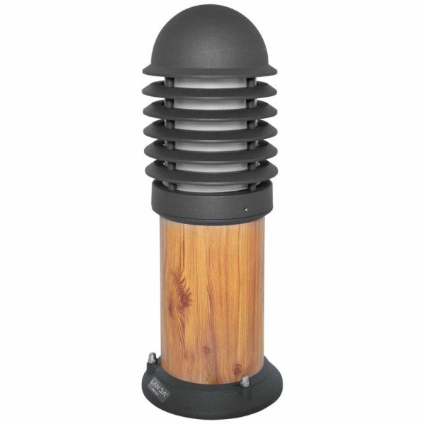 Landa ORION Sockelleuchte graphit Holzoptik Wegeleuchte h=45cm