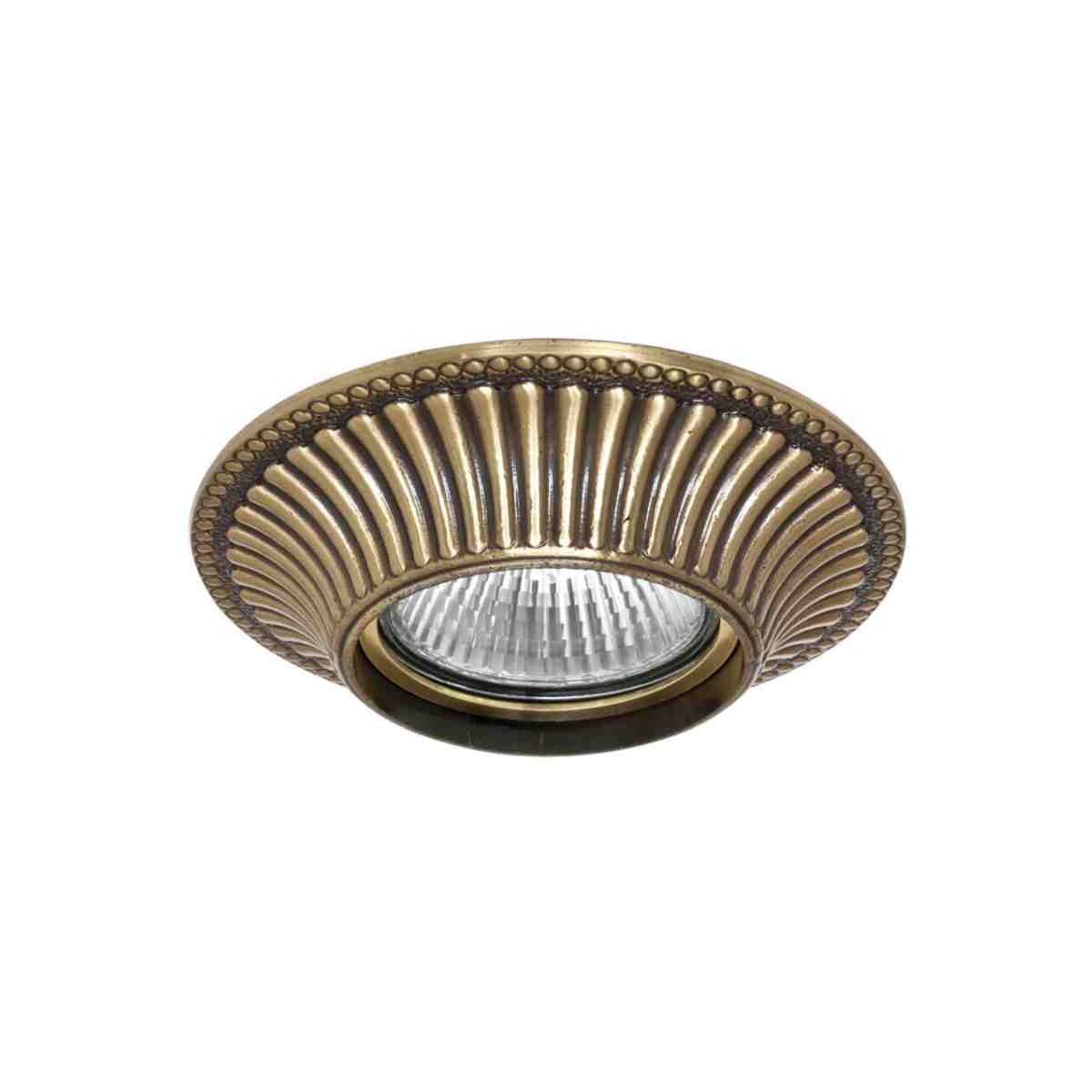 Possoni runde LED Halogen Einbauleuchte Messingguss antik, f