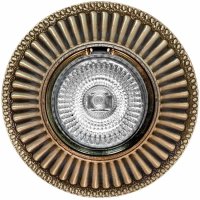 Possoni runde LED Halogen Einbauleuchte Messingguss antik, für GU10
