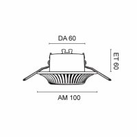 Possoni runde LED Halogen Einbauleuchte Messingguss antik, für GU10