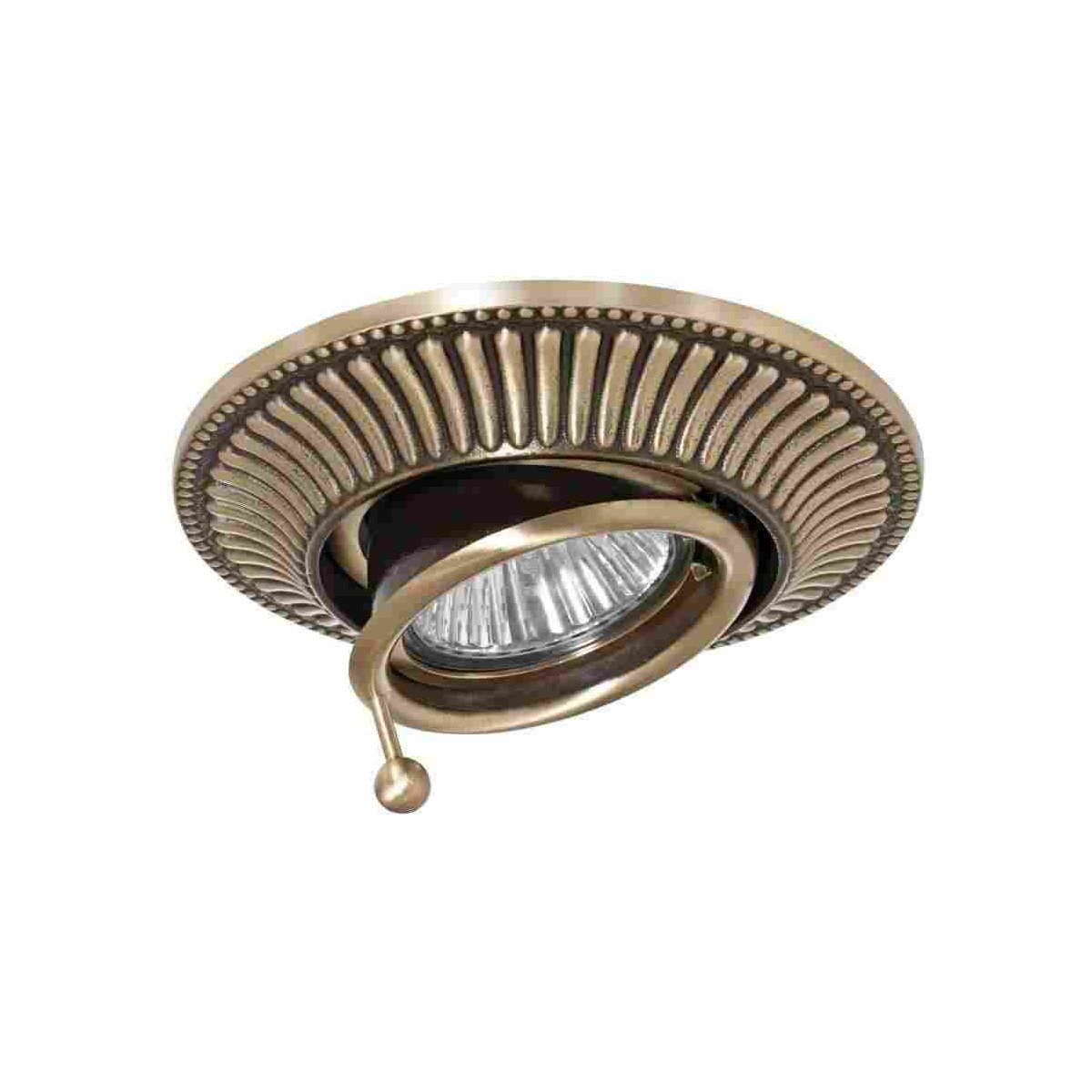 Possoni LED Halogen Einbaulampe Messingguss antik rund f&uum