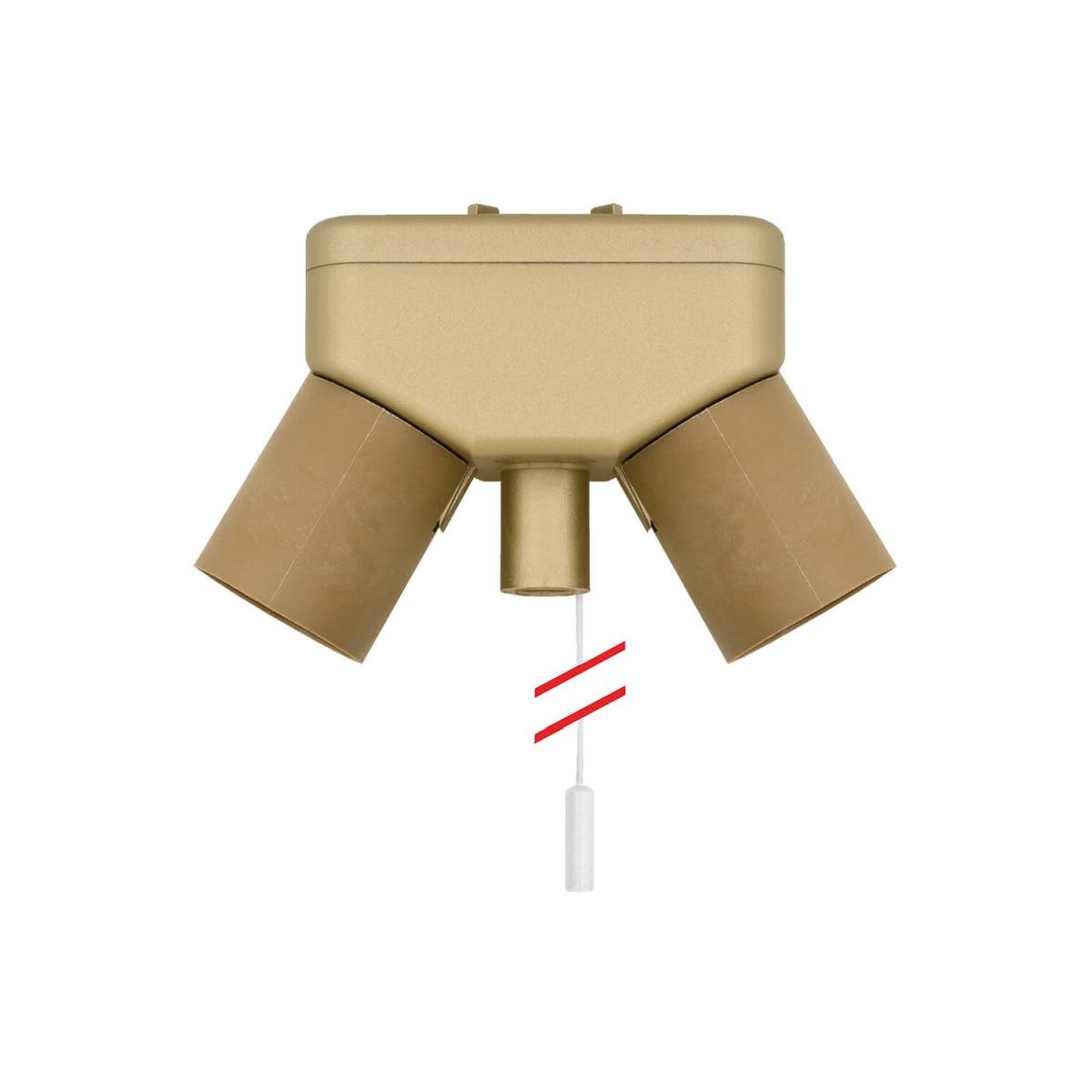 Iso-Doppelarmatur 2 x E27 goldfarben Leuchtenfassung