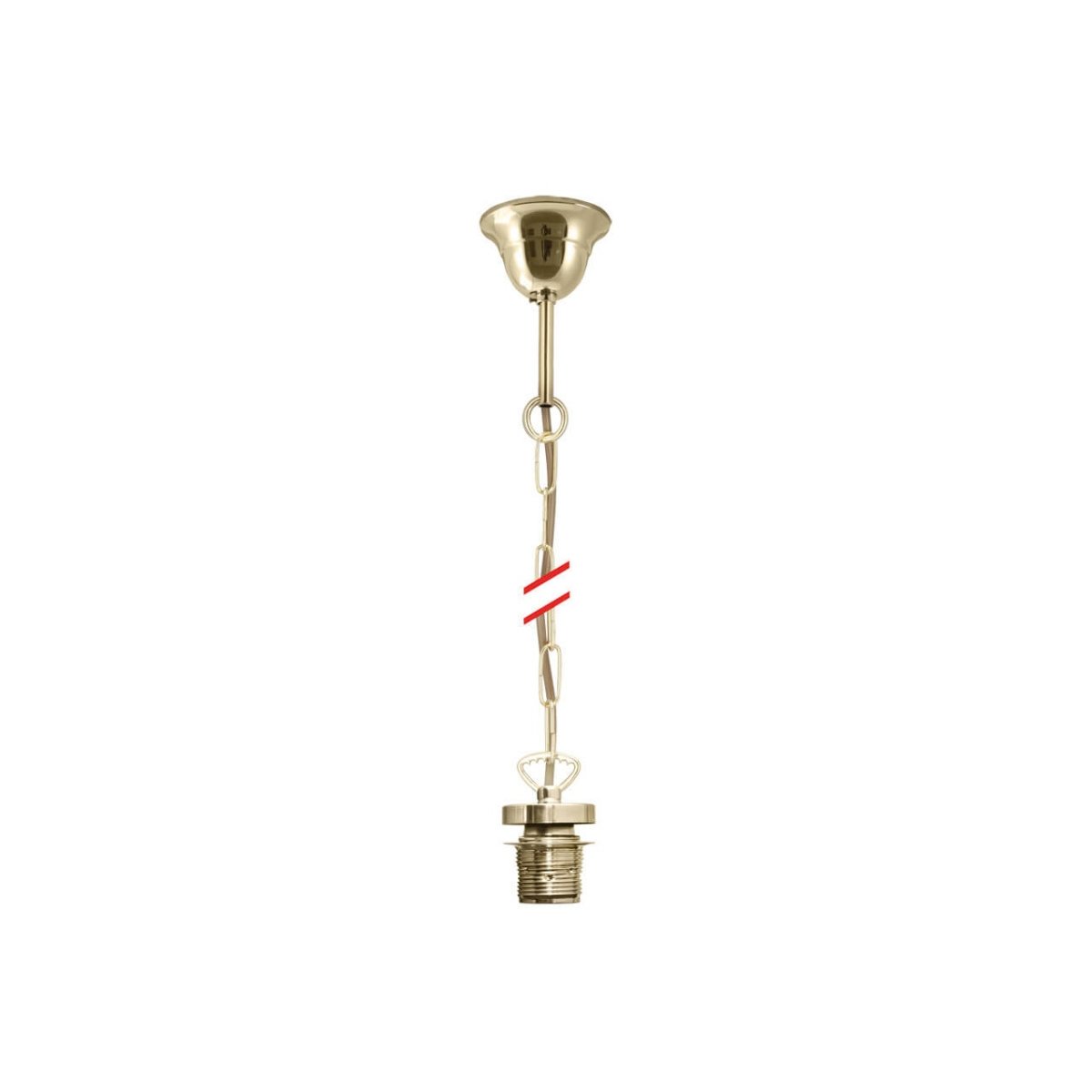Kettenpendel messing poliert mit Fassung E27 mit Baldachin L