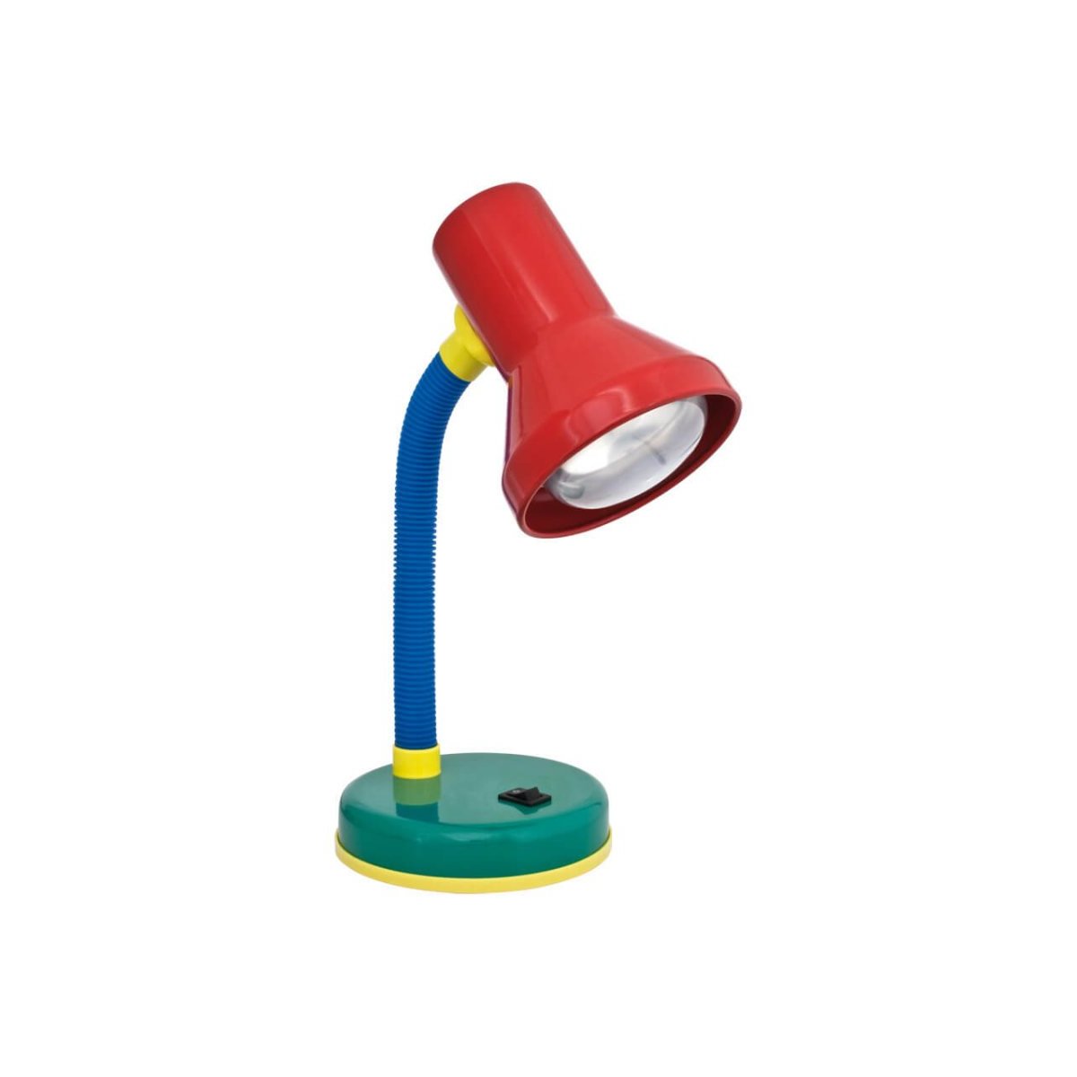 Tischleuchte Metall multicolor mit Schlaucharm und Schalter 