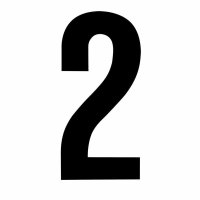 Zahl 2 für Hausnummernleuchte schwarz selbstklebend Ziffer 2