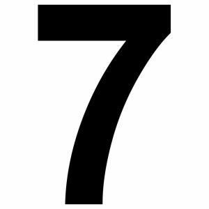 Zahl 7 für Hausnummernleuchte schwarz selbstklebend