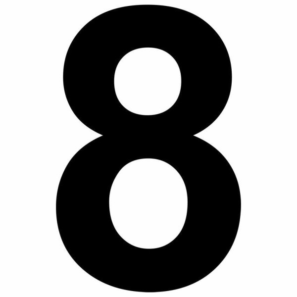 Zahl 8 für Hausnummernleuchte schwarz selbstklebend