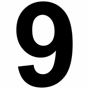 Zahl 9 für Hausnummernleuchte schwarz selbstklebend